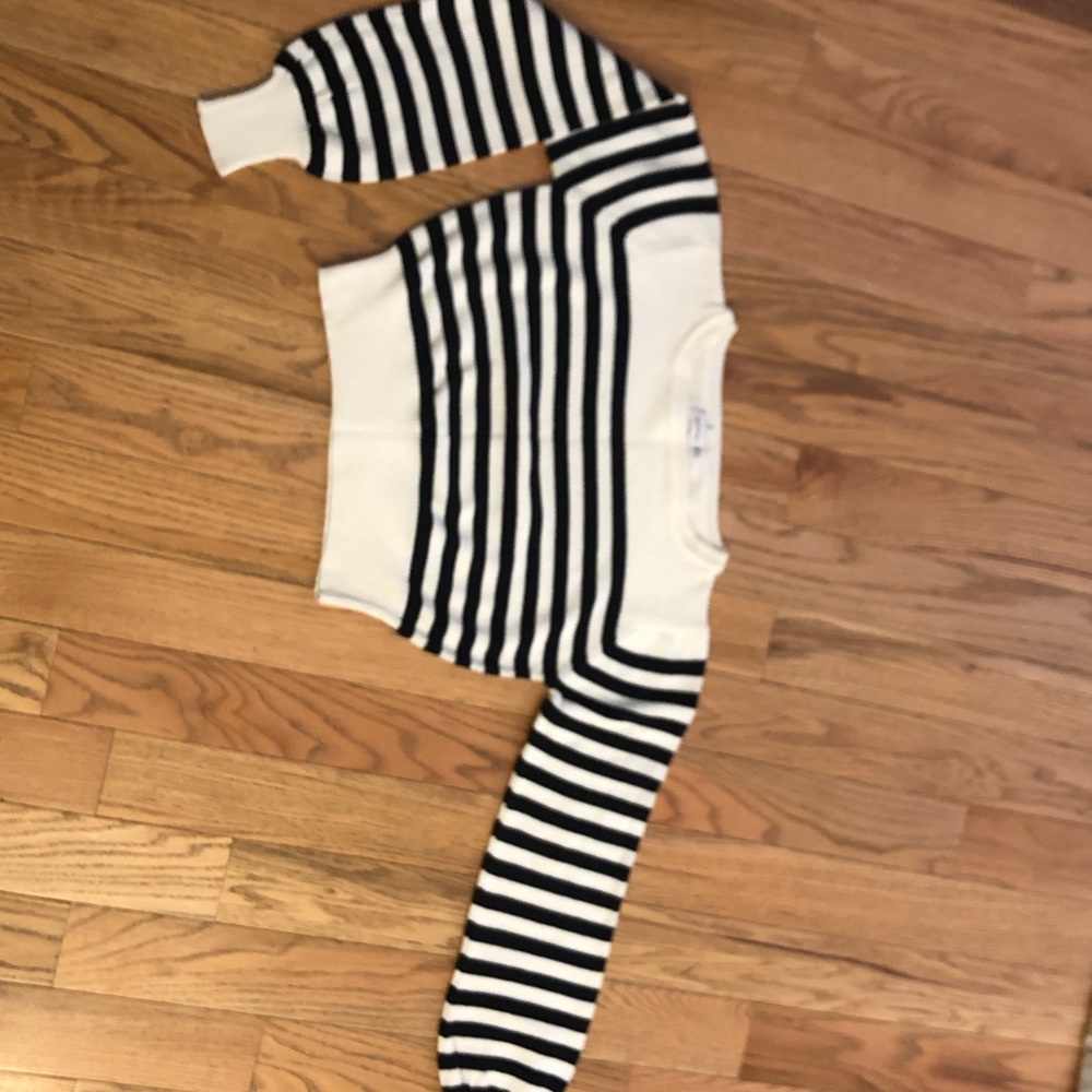 Cropped striped sweater
